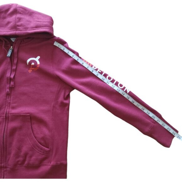 Peloton Pink Zip Up Fleece Lined Hoodie Sweater - Picture 6 of 10